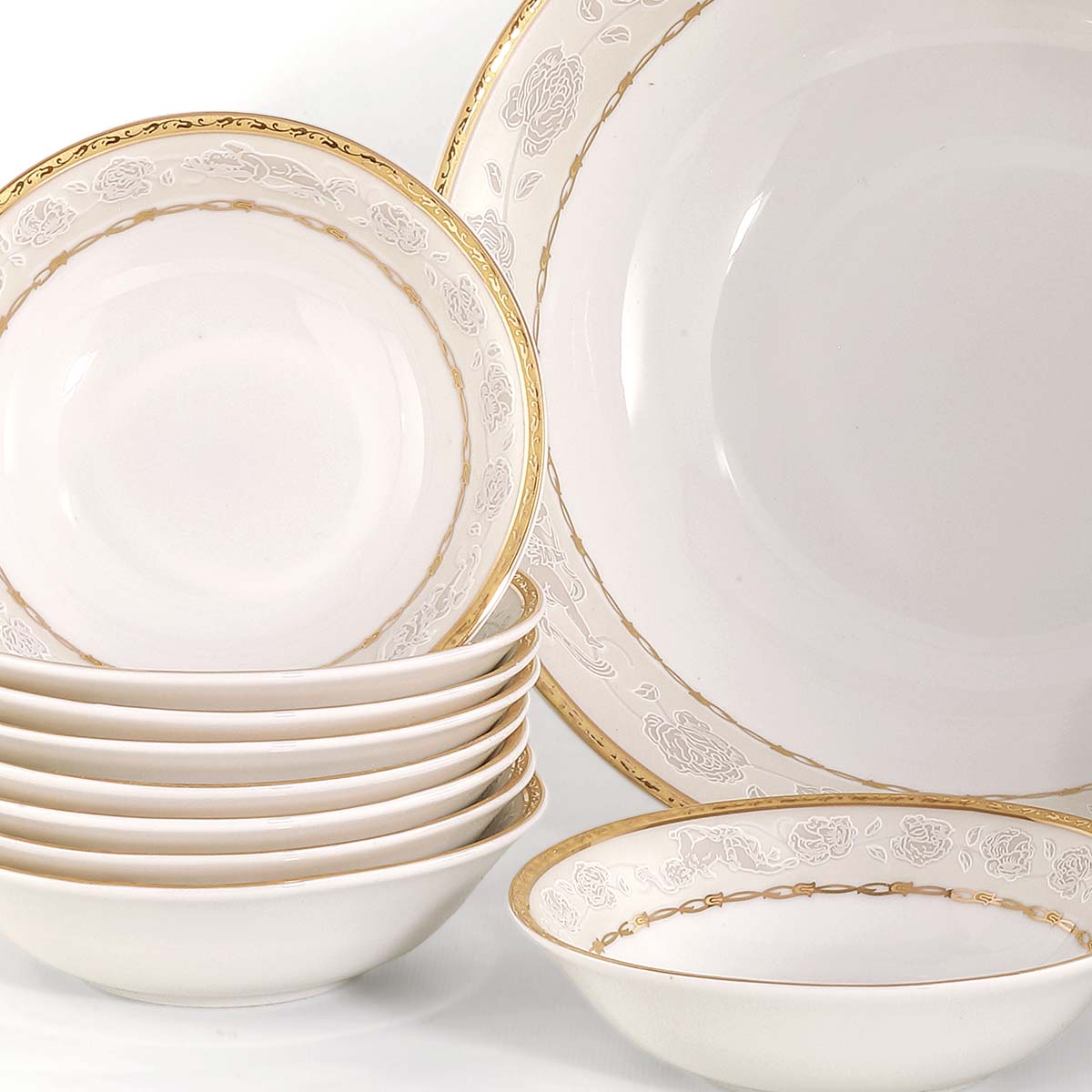 Set coppette gelato macedonia con decorazione prestigiosa in oro angeli