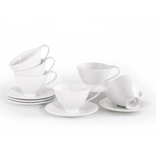 Set tazze latte o te in fine porcellana bianca - White