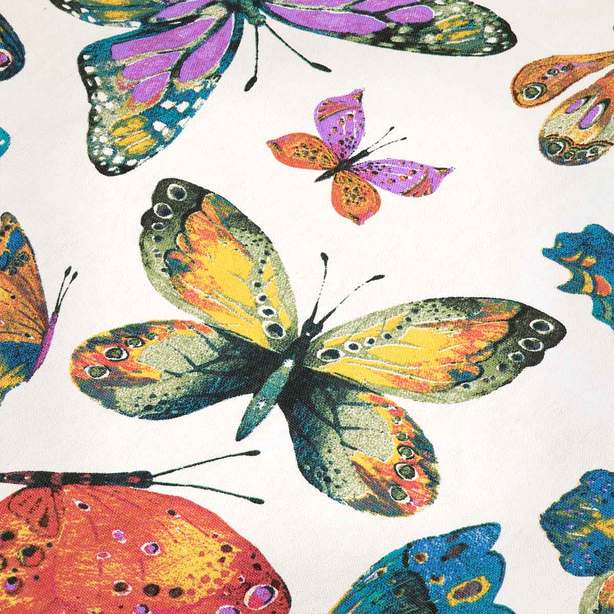 Set tovaglie in puro cotone con stampa farfalle per 8 e 12 persone - Butterfly