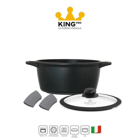 Casseruola forno con rivestimento antiaderente ad induzione media da 24 - King Pro