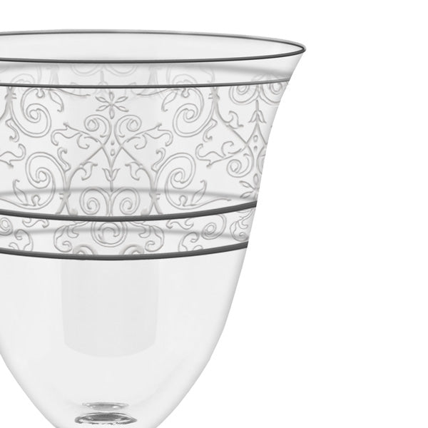 Completo bicchieri 50 pezzi pantografato decoro filo argento - Versailles