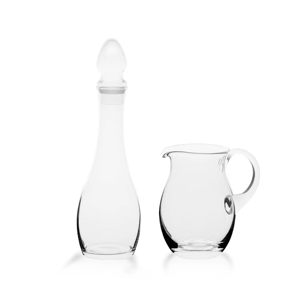 Completo bicchieri basso con brocca e bottiglia moderno dalla forma lineare - Michelle