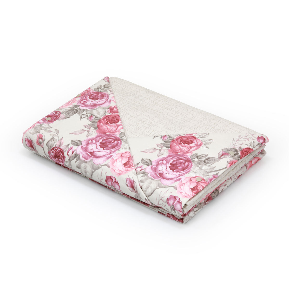 Completo letto in flanella di puro cotone matrimoniale con misure grandi a fantasia floreale rosa