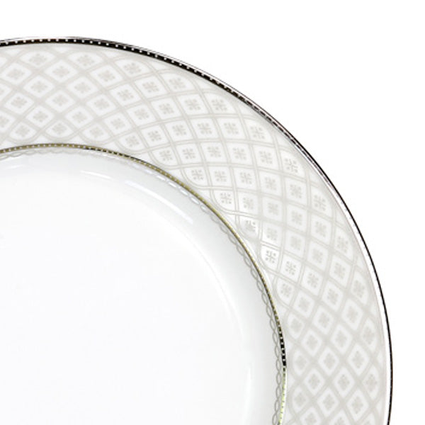Completo piatti in porcellana con decorazione argento - Carisma