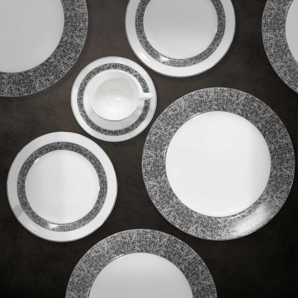 Completo tavola con decorazione grigia e nera moderno - New York