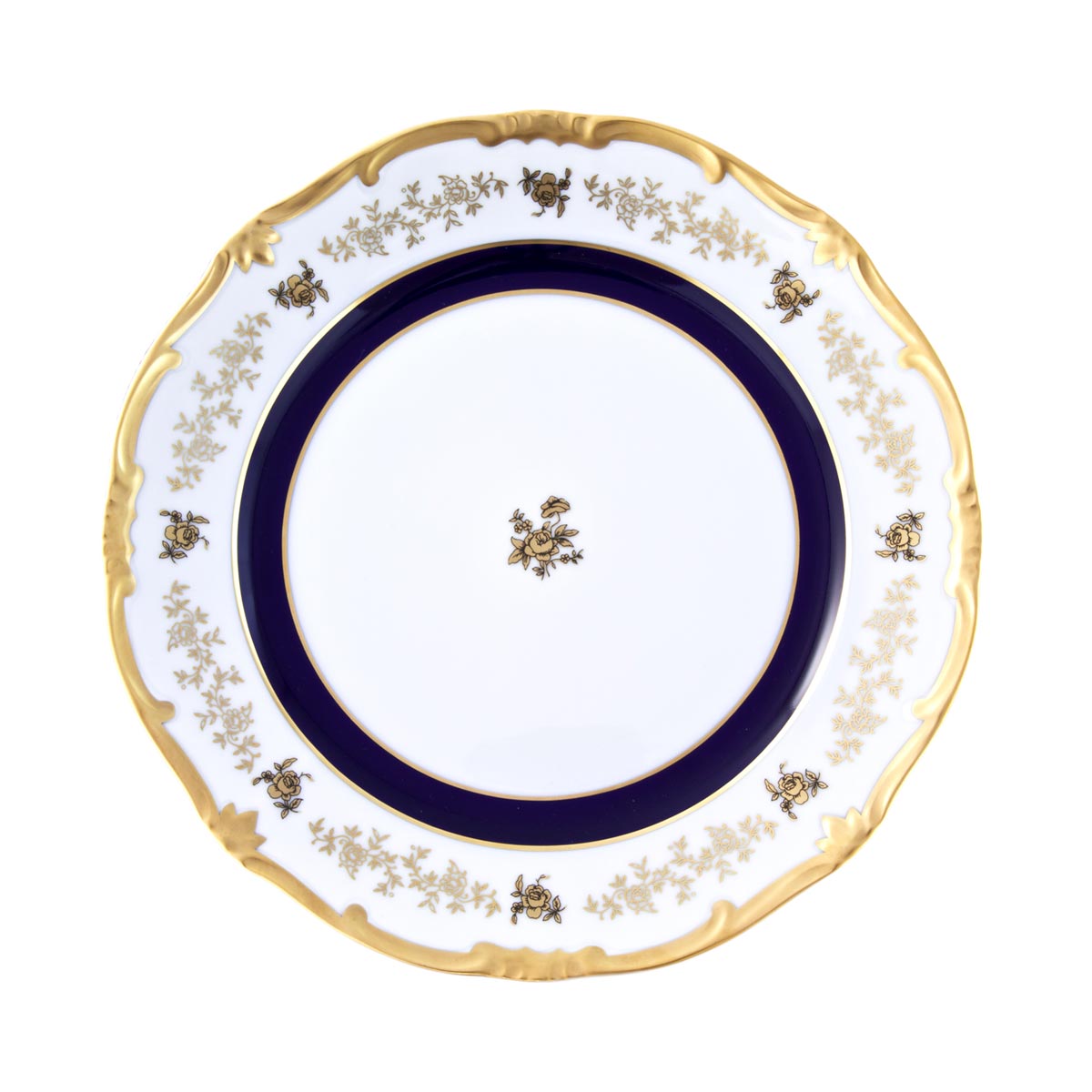 Completo tavola in porcellana tedesca classico decorato a mano in oro e blu cobalto - Anna Amalia