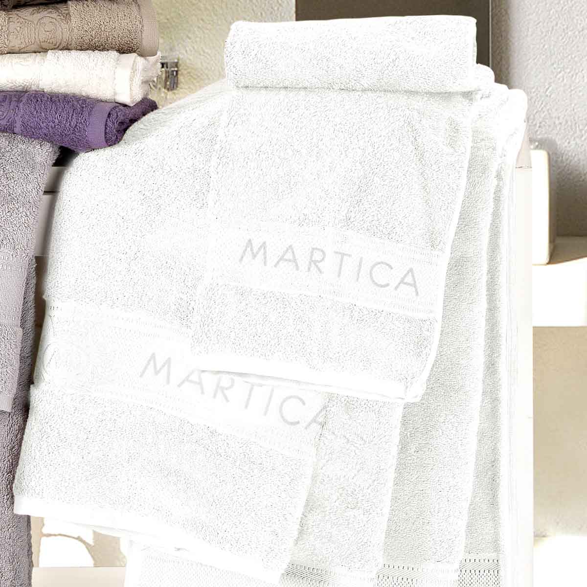 Coppia asciugamani da bagno in morbida spugna di cotone idrofilo colore bianco - Idrospugna