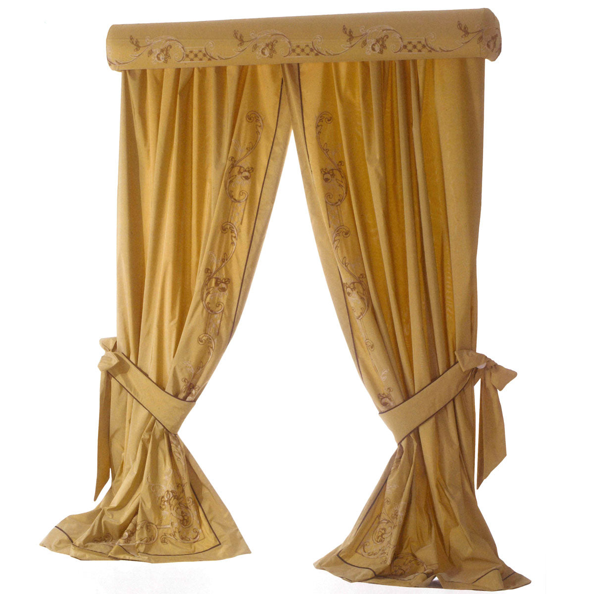 Pannello tenda oro con ricamo artigianale - Isabella