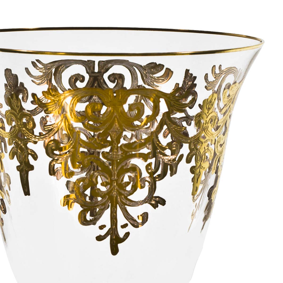Prestigioso servizio di bicchieri decorato a mano in oro dallo stile classico - Giulia