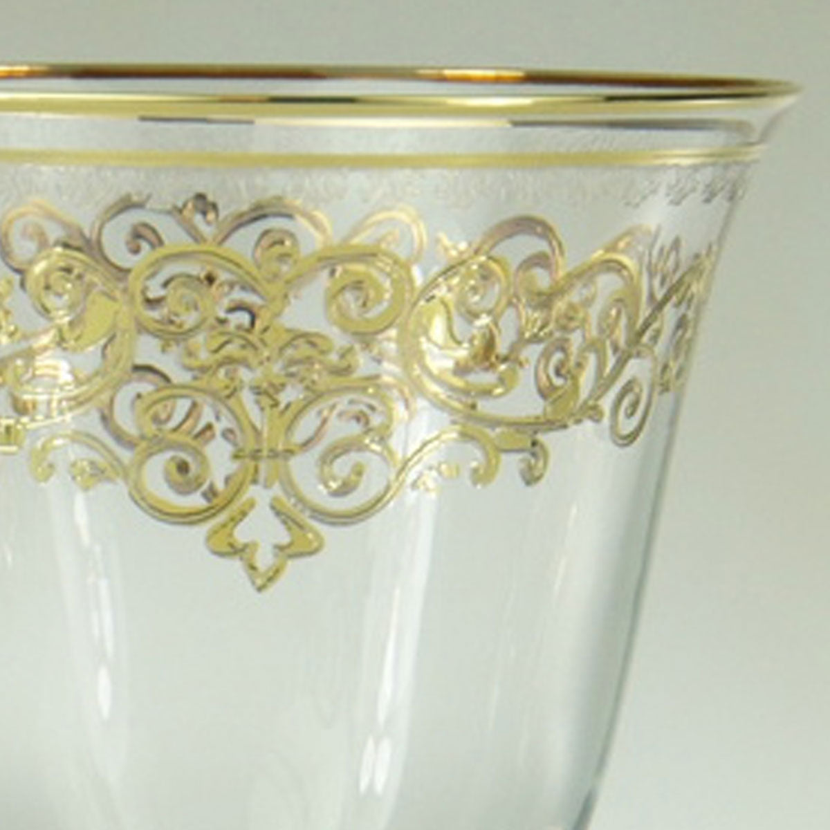 Servizio bicchieri a calici stile classico con decoro inciso oro - Praga