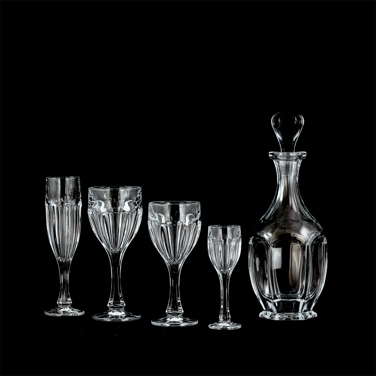 Servizio bicchieri classico molato a coste in cristallo - Vienna