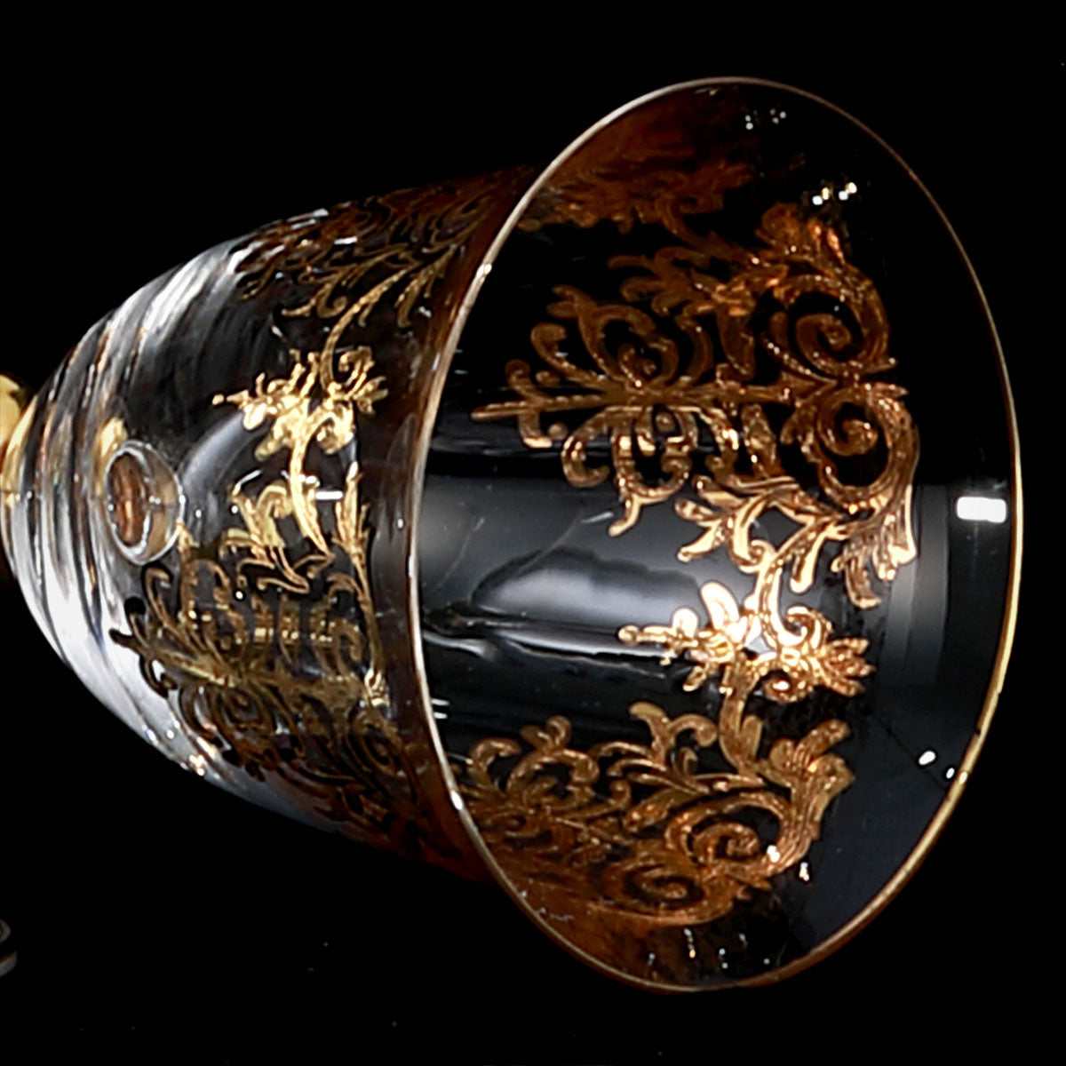 Servizio bicchieri in cristallo con decorazione classica in oro 50 pezzi - Giulia