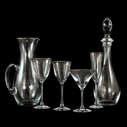 Servizio bicchieri filo platino dal design contemporaneo - Londra