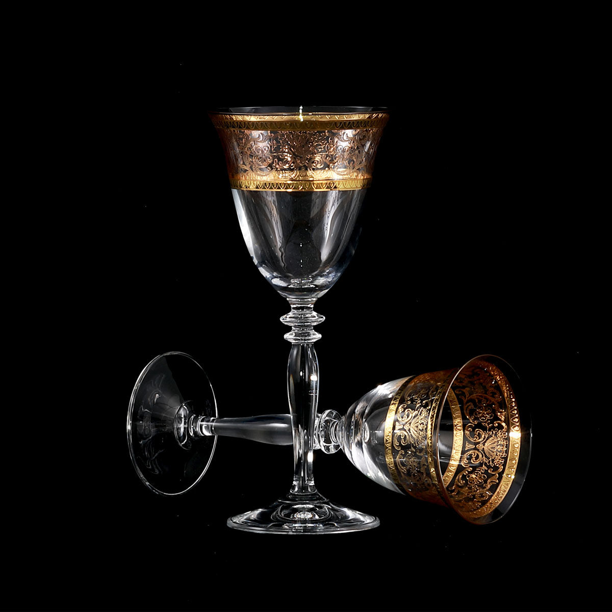 Servizio bicchieri 50 pezzi design classico con decoro oro - Royal