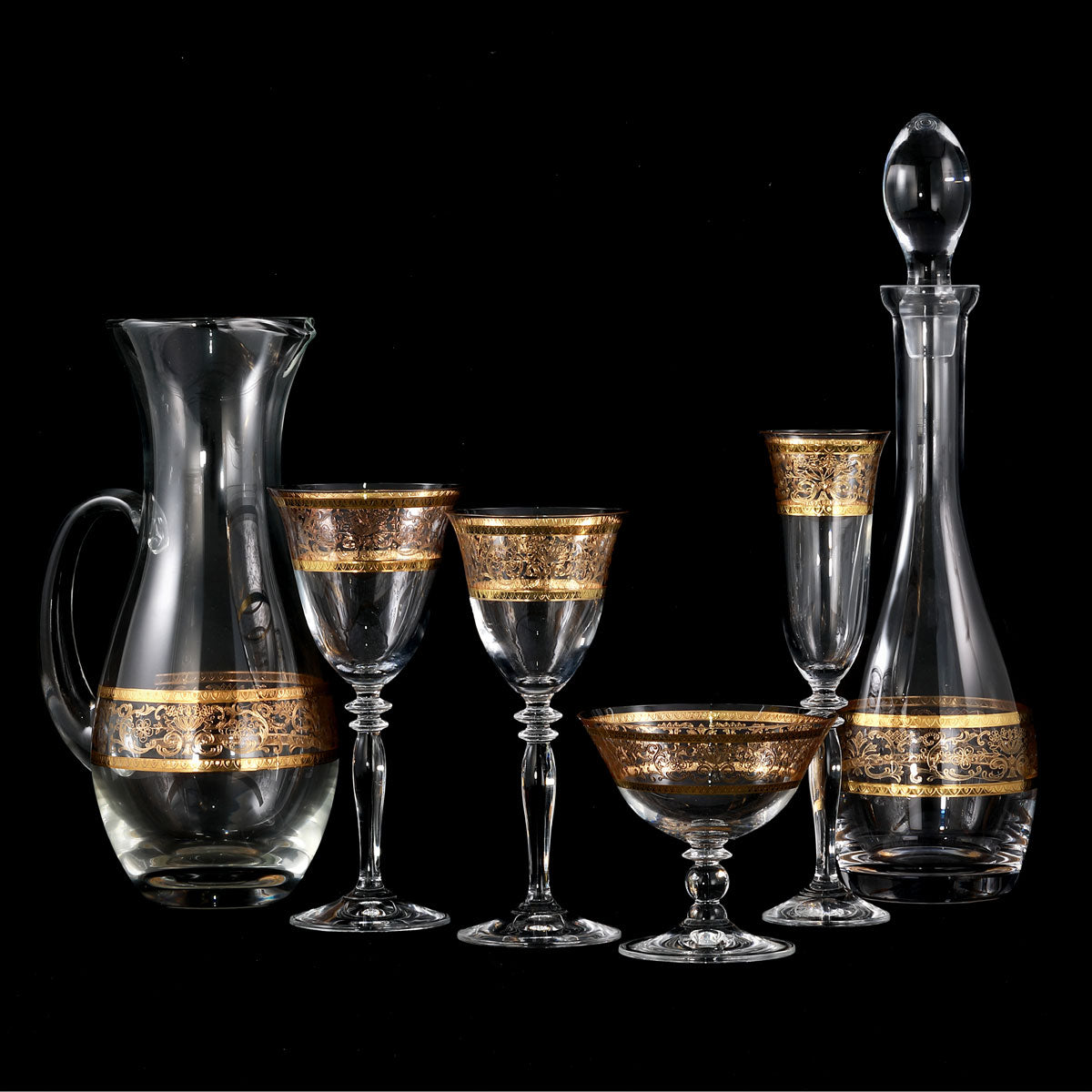 Servizio bicchieri stile classico con decoro lussuoso in oro - Royal