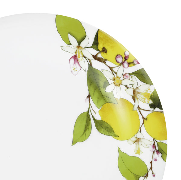 Servizio tavola con decorazione limoni e lamponi