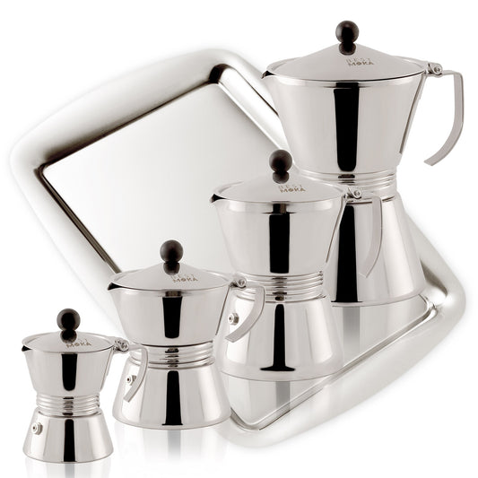 Set caffettiere da 1 - 3 - 6 e 12 tazze in acciaio inox ad induzione - Best Moka