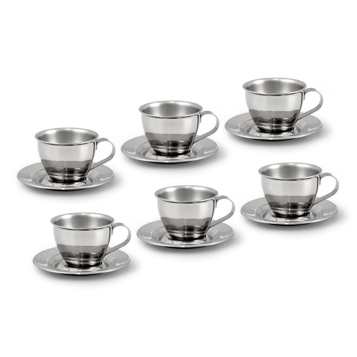 Set tazzine caffè in acciaio inox 18/10 prodotte in Italia