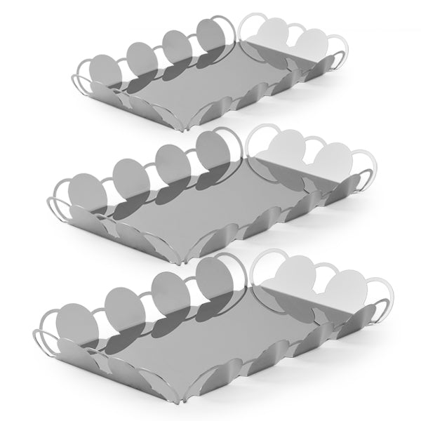 Set vassoi design moderno lucidati a specchio in acciaio - Cosmo