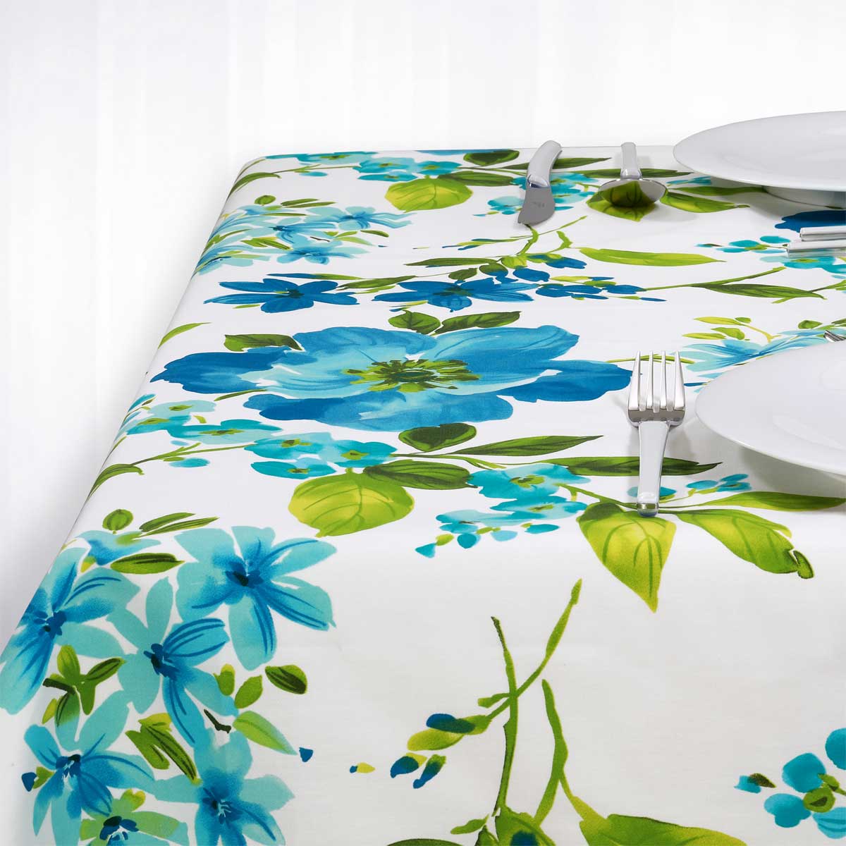 Mode Set 4 Tovagliette Lavabili Misto Lino-Cotone – Motivo Fiori E Foglie, 30x46 Cm, Rettangolari