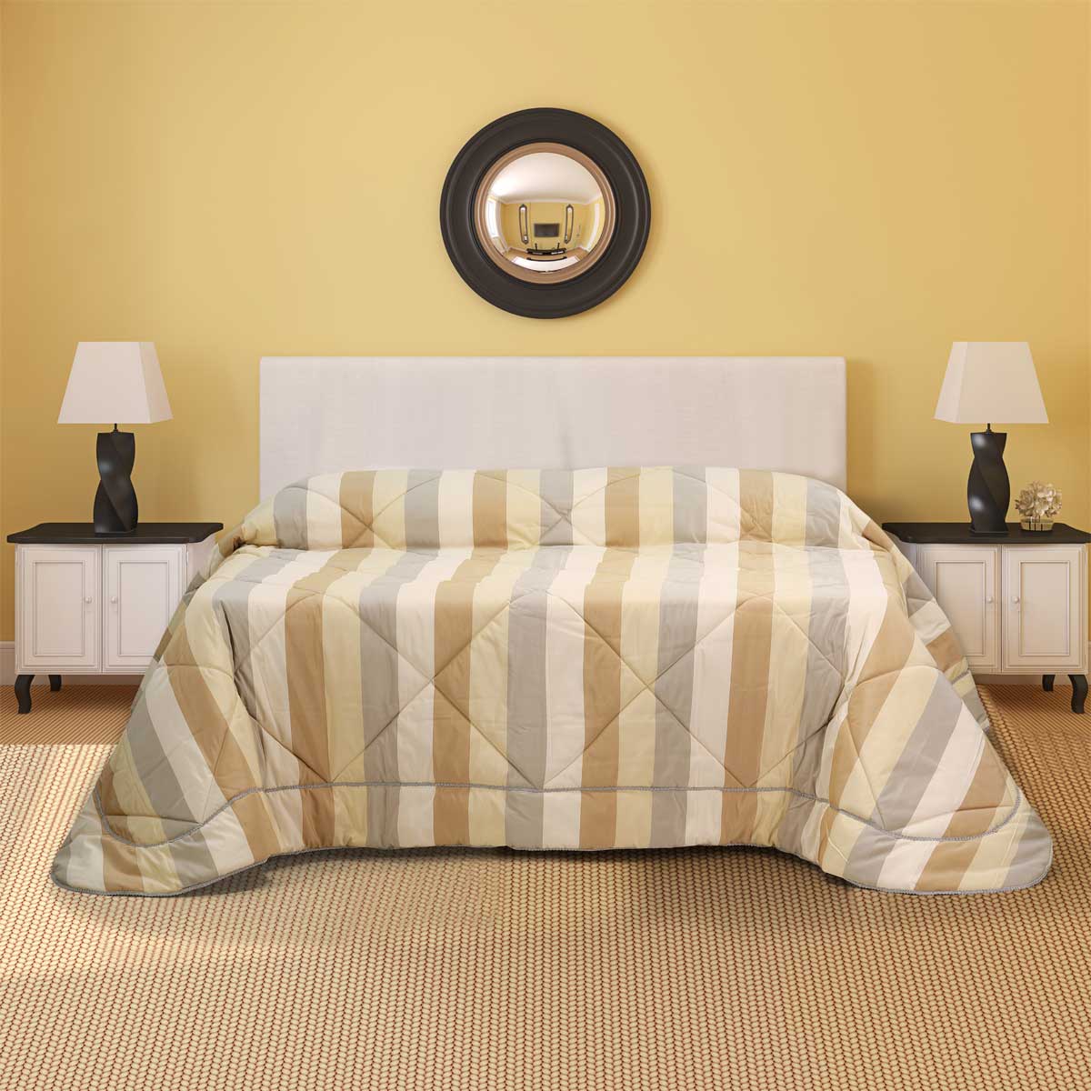 Trapunta design a righe oro e grigio - el079